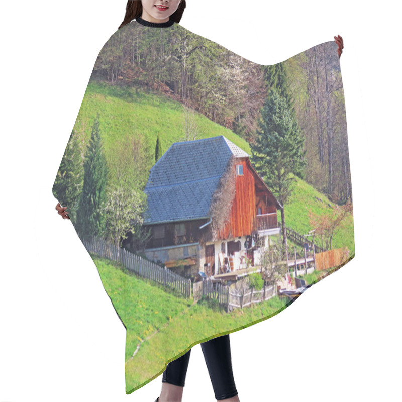 Personality  Traditional Rural Architecture And Family Livestock Farms In The Seeztal Valley And Over Lake Walensee, Walenstadtberg - Canton Of St. Gallen, Switzerland (Kanton St. Gallen, Schweiz) Hair Cutting Cape