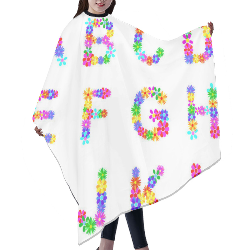 Personality  Spring Flowers Alphabet Hair Cutting Cape