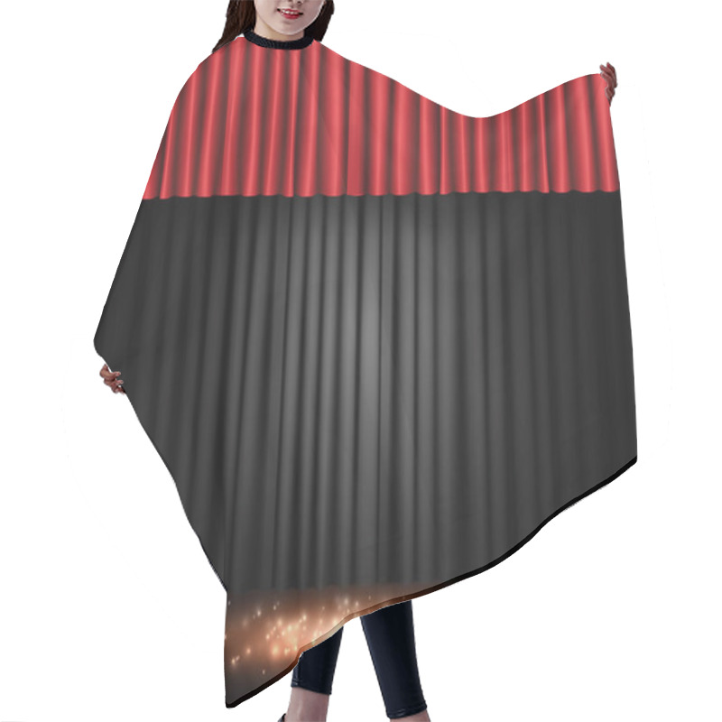 Personality  Background With Black And Red Curtain. Design For Presentation,  Hair Cutting Cape