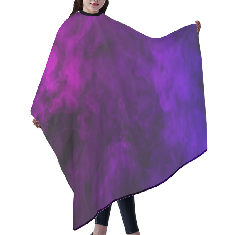 Personality  Violet And Pink Smoke On Abstract Black Background Hair Cutting Cape