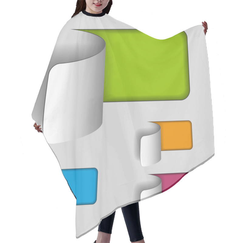 Personality  Blank Paper Cut Out Rectangle Labels Hair Cutting Cape