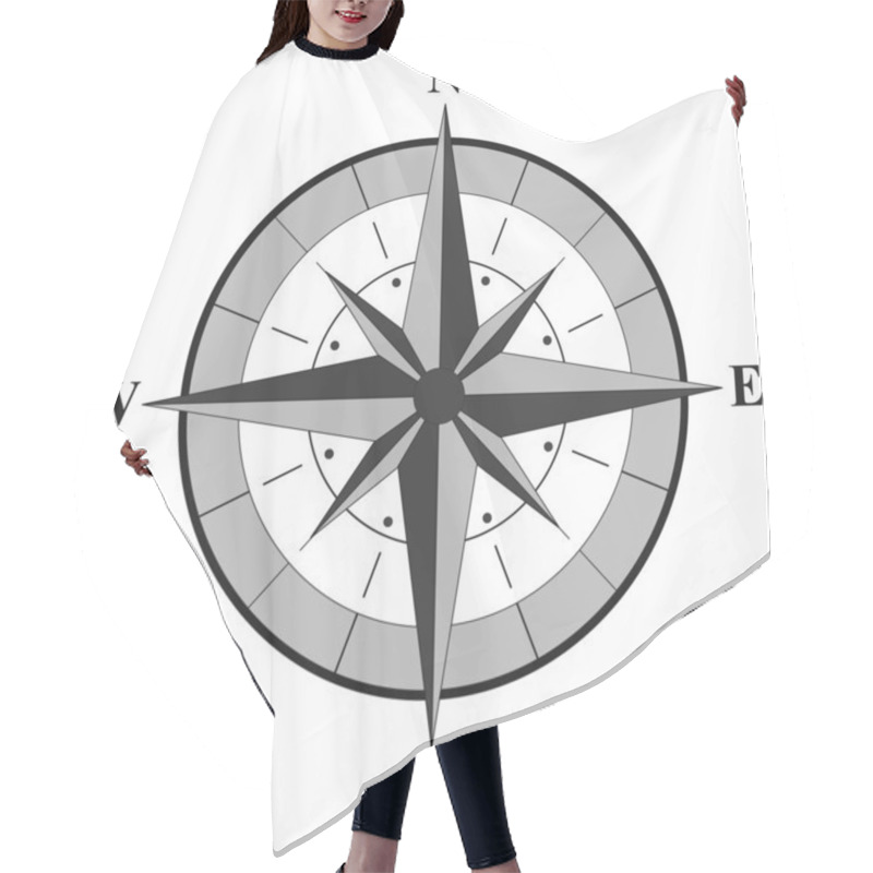 Personality  Compass Rose Illustration Hair Cutting Cape