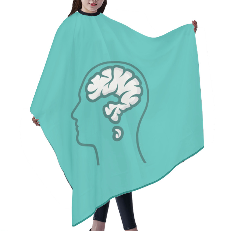 Personality  Human Head With Brain Hair Cutting Cape