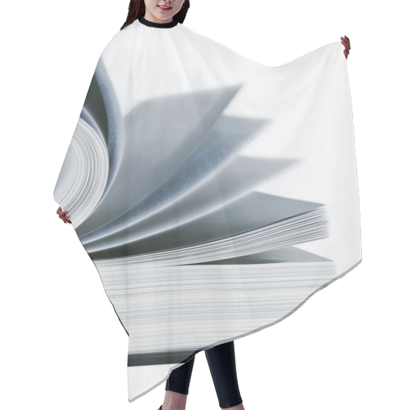 Personality  Open Book And Pages In Motion Hair Cutting Cape