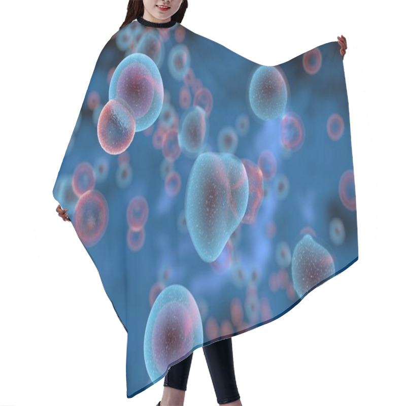 Personality  T Cells Attacking Cancer Cells 3D Illustration Hair Cutting Cape