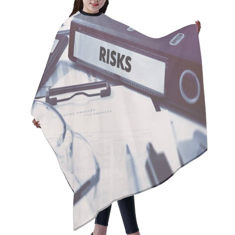 Personality  Risks On Ring Binder. Blured, Toned Image. Hair Cutting Cape