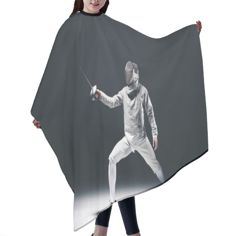 Personality  Professional Fencer With Rapier Hair Cutting Cape