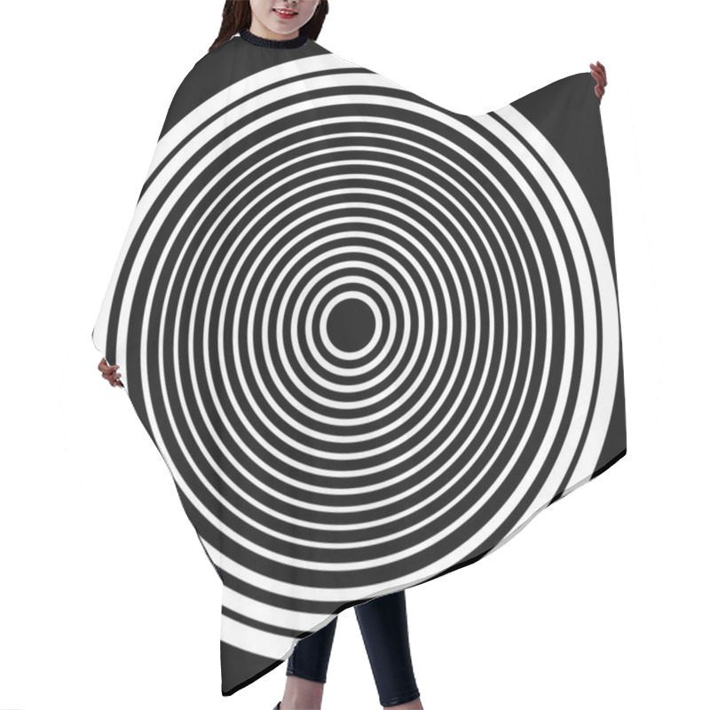 Personality  Concentric Rings Circular Pattern Hair Cutting Cape