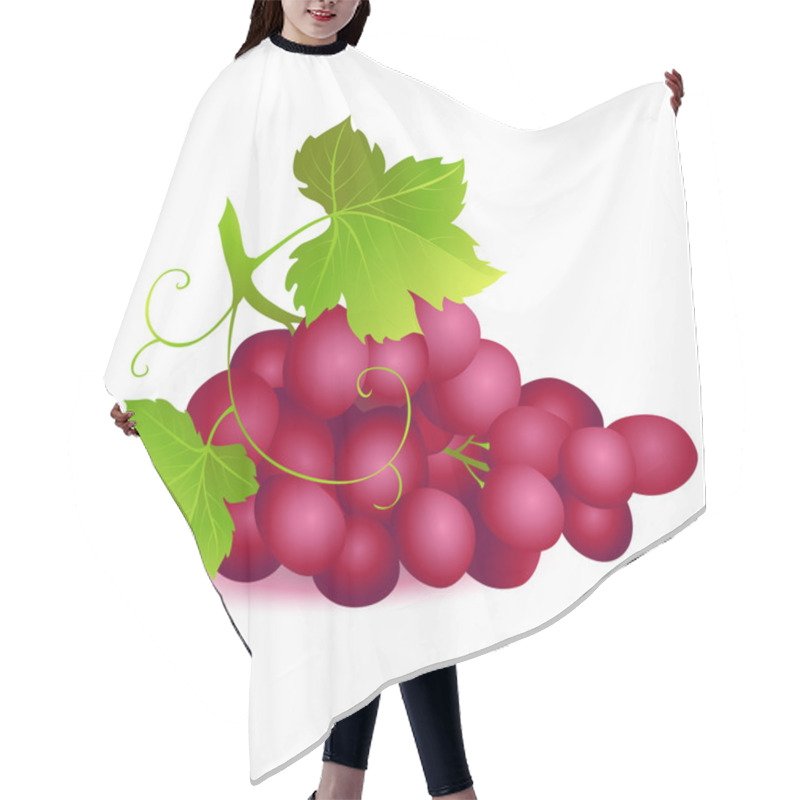 Personality  Icon Of Ripe Summer Grape With Two Green Leaves Hair Cutting Cape