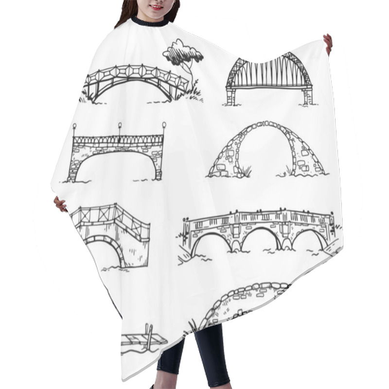 Personality  Set Of Various Hand Drawn Bridges, Vector Sketch  Hair Cutting Cape