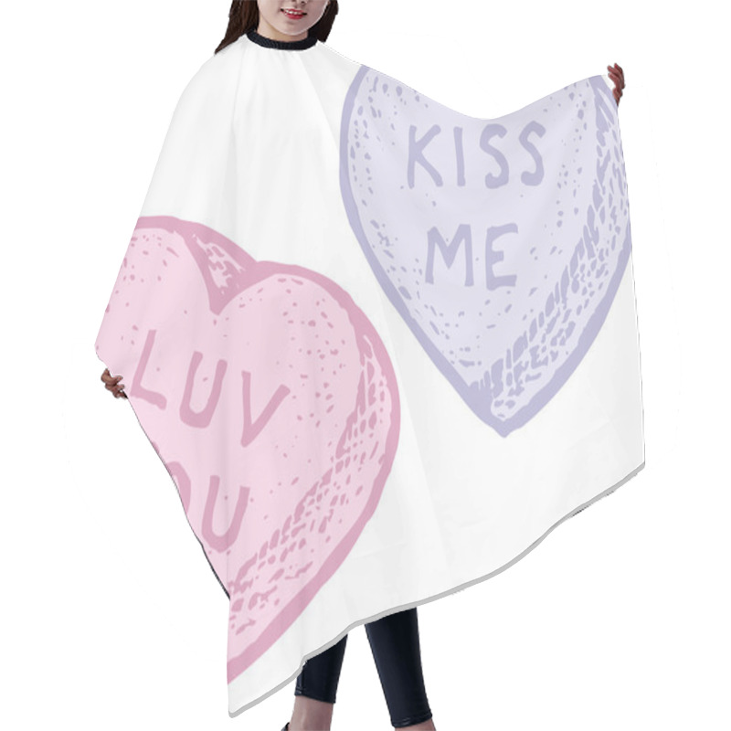 Personality  Candy Hearts Hair Cutting Cape