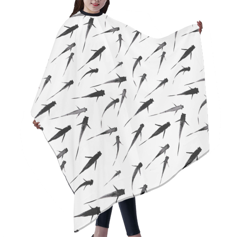 Personality  Little Black Fishes Hair Cutting Cape