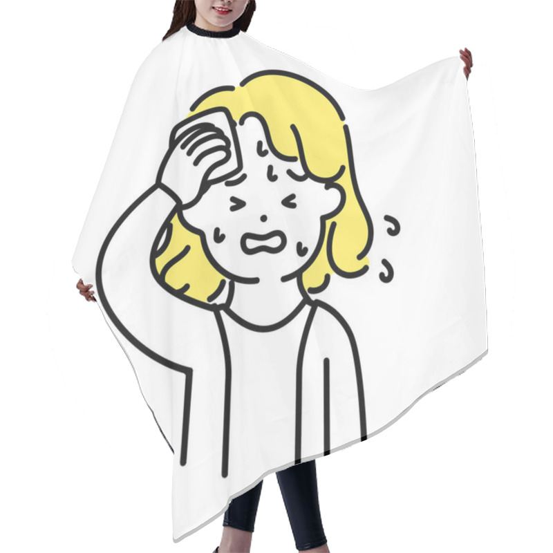 Personality  Illustration Series Of Cute People _ Neutral Person_ Hot Hair Cutting Cape