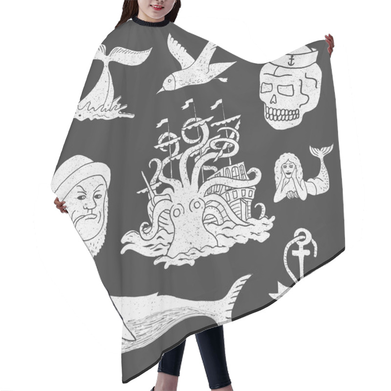 Personality  Marine Themes & Tattoo. Hair Cutting Cape