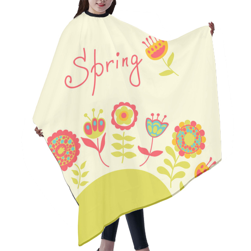 Personality  Card With Spring Flowers Hair Cutting Cape