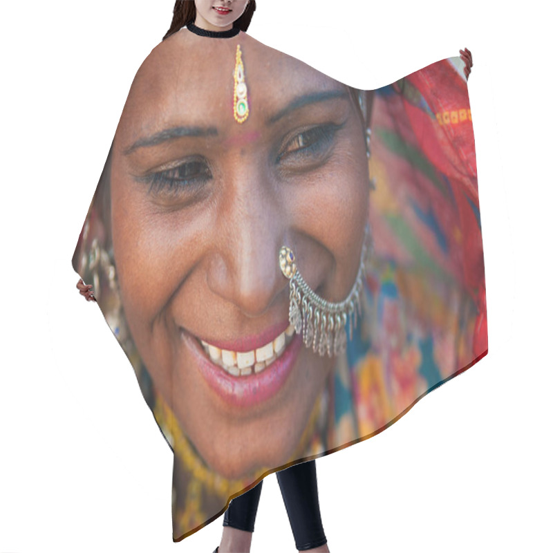 Personality  Beautiful Rajasthani Woman Hair Cutting Cape