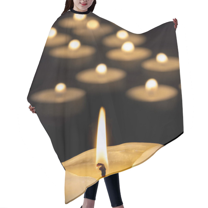 Personality  Golden Candlelight Over Black Background Hair Cutting Cape