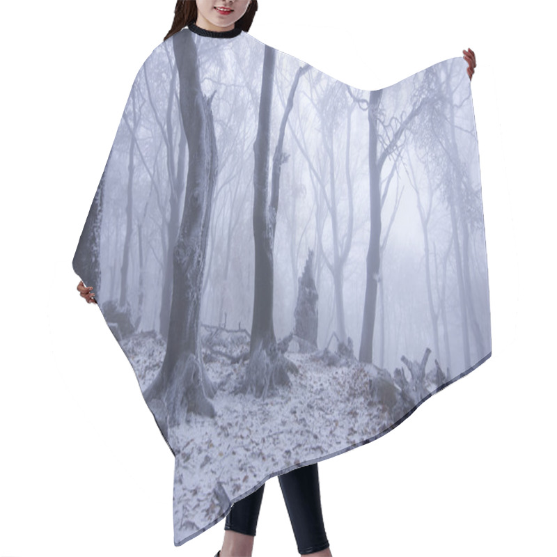 Personality  Foggy Forest In Winter Hair Cutting Cape