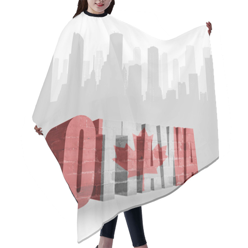 Personality  Text Ottawa With National Flag Of Canada  Hair Cutting Cape