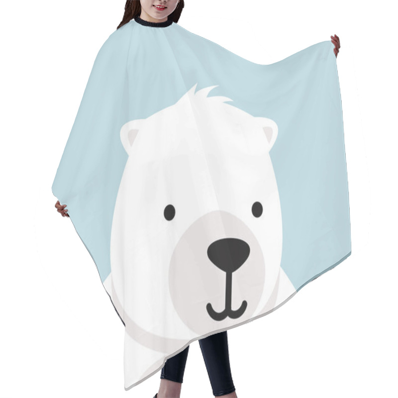 Personality  Cute Polar Bear Cartoon Vector Hair Cutting Cape