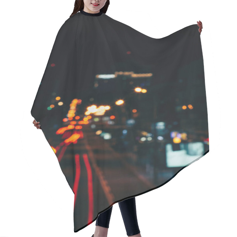 Personality  Night City Lights In Bokeh Style Background Hair Cutting Cape