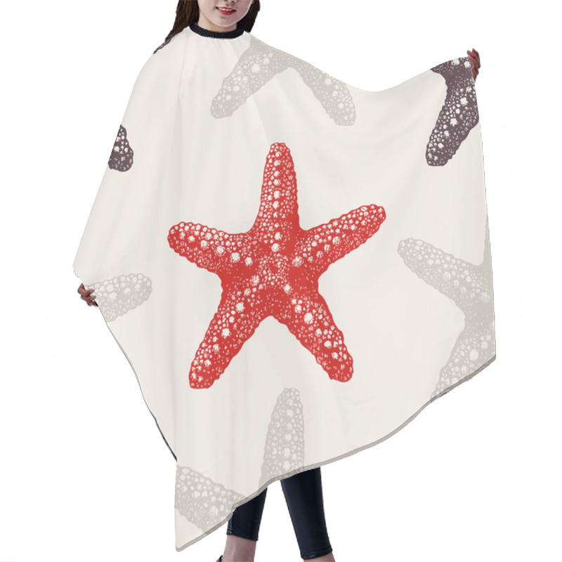 Personality  Sea Stars Sketch Pattern Hair Cutting Cape