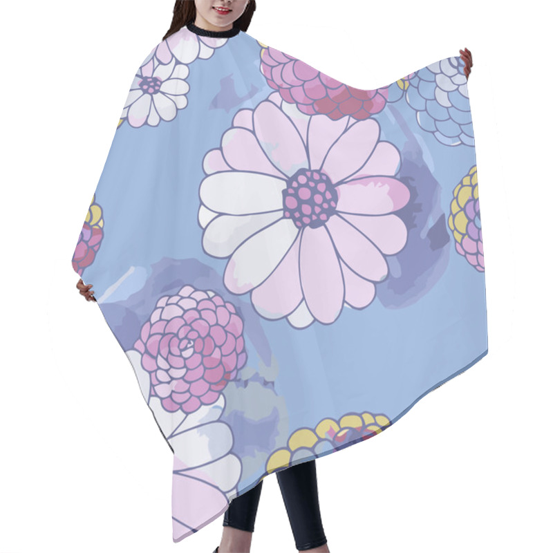 Personality  Seamless Vector Floral Texture Hair Cutting Cape