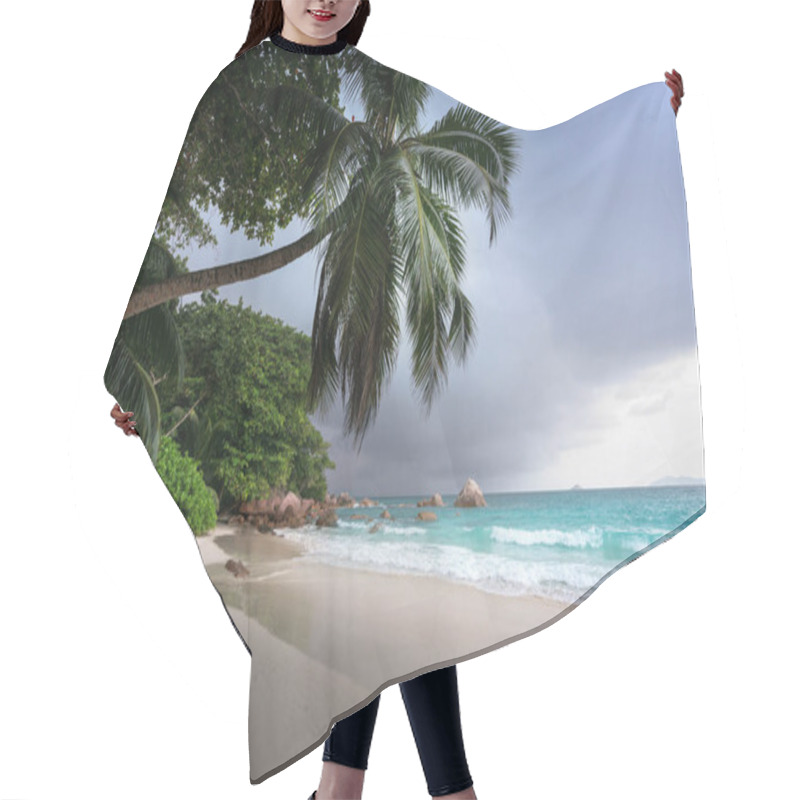 Personality  Anse Lazio Beach After Rain, Praslin Island, Seychelles Hair Cutting Cape