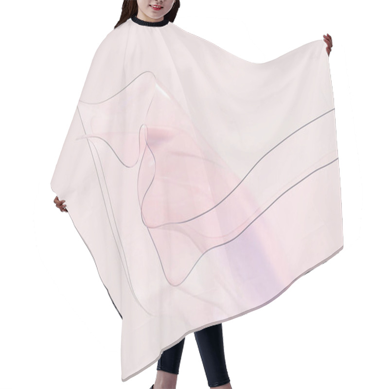 Personality  Delicate Sheer Fabric Creating Soft Waves In Pastel Hues. Hair Cutting Cape