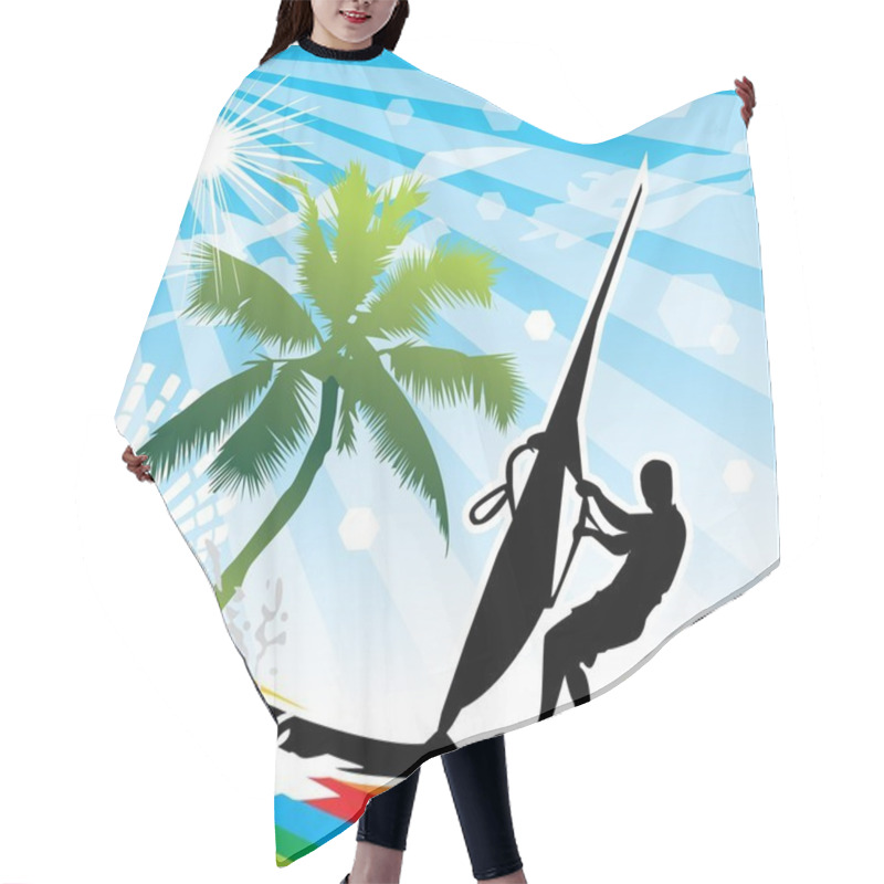 Personality  Vector Windsurfing Hair Cutting Cape