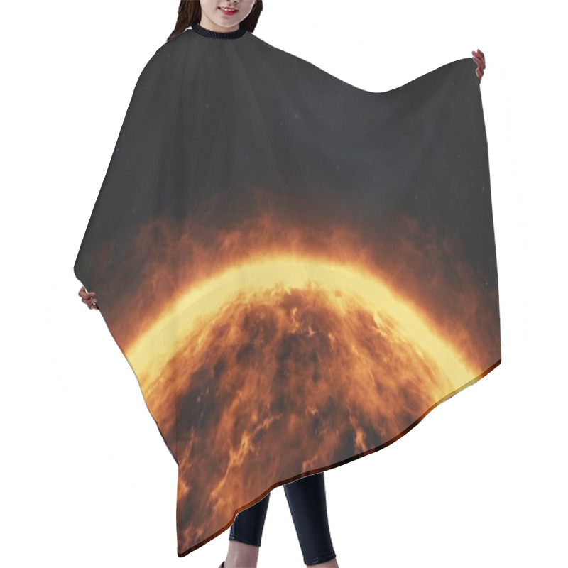 Personality  Digital Composite Image Of Sun In Space Hair Cutting Cape