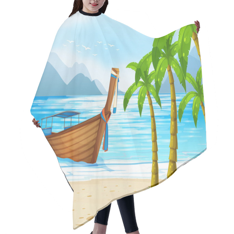 Personality  Beach And Boat Hair Cutting Cape