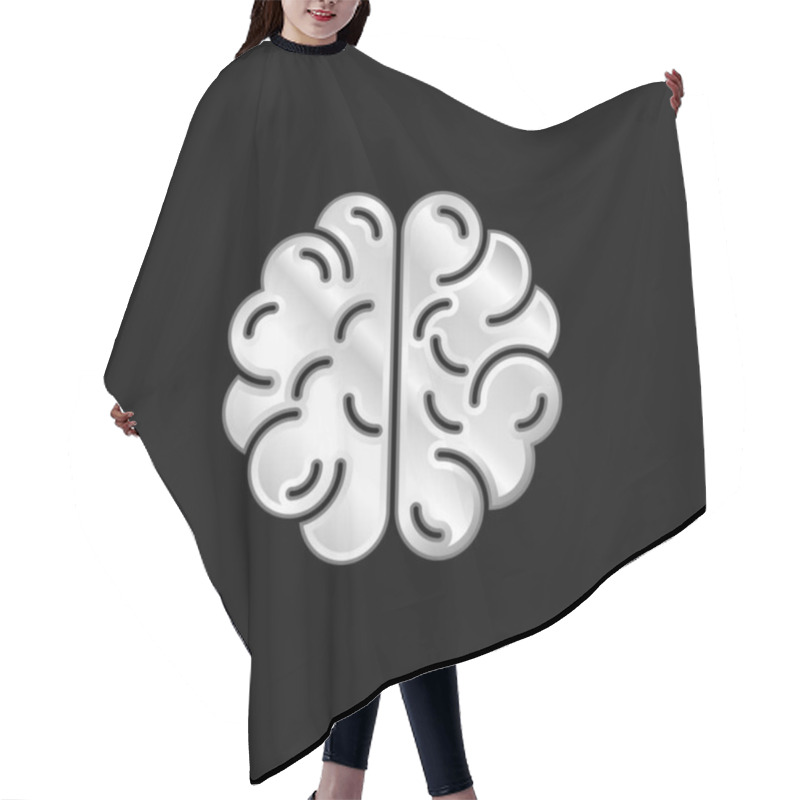 Personality  Brain Silver Plated Metallic Icon Hair Cutting Cape