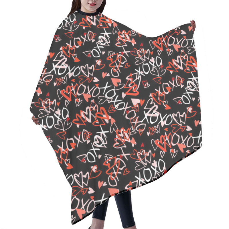 Personality  Pattern With Hand Painted Hearts Hair Cutting Cape