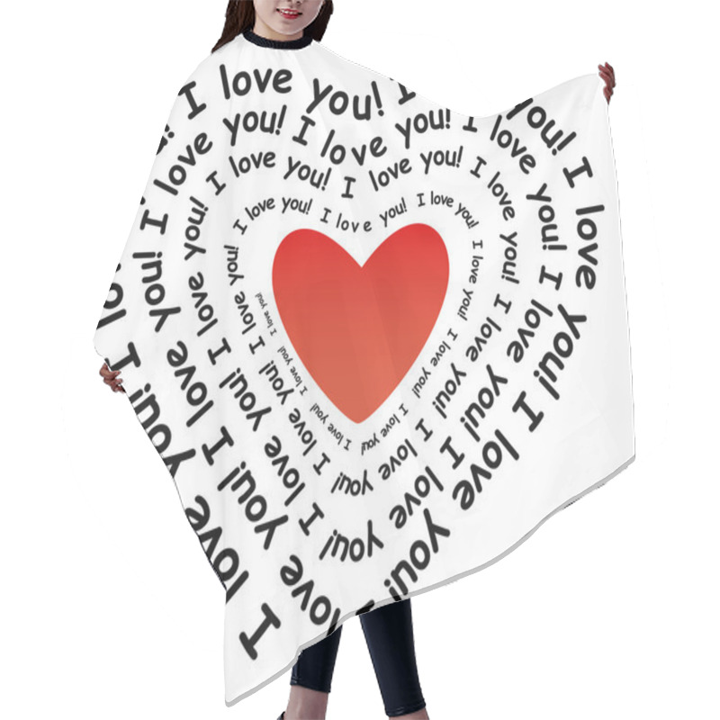 Personality  I Love You In The Form Of Heart Hair Cutting Cape