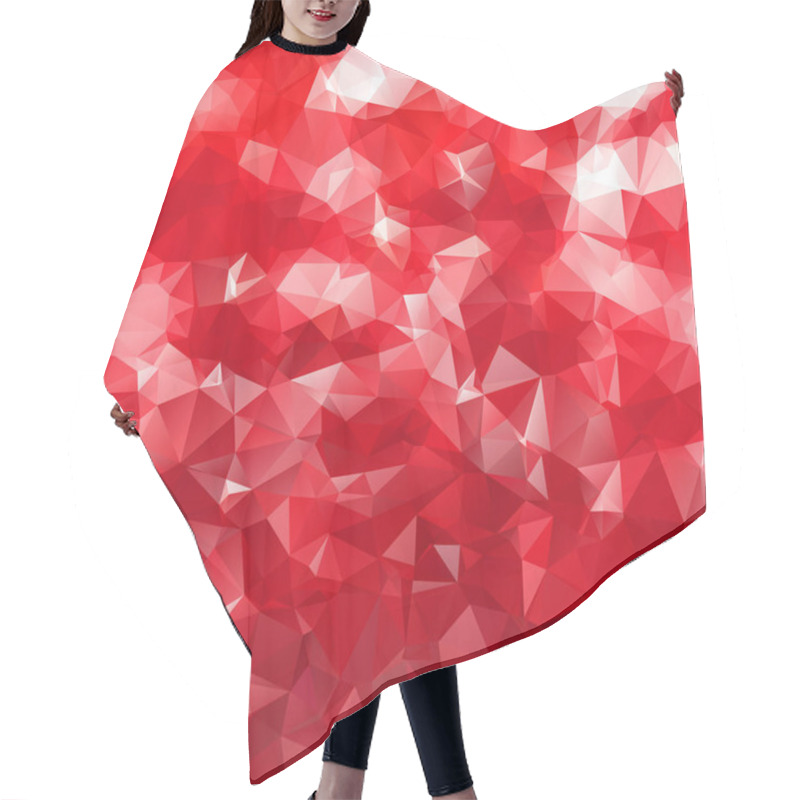 Personality  Abstract Vector Background For Design With Red Polygons Hair Cutting Cape