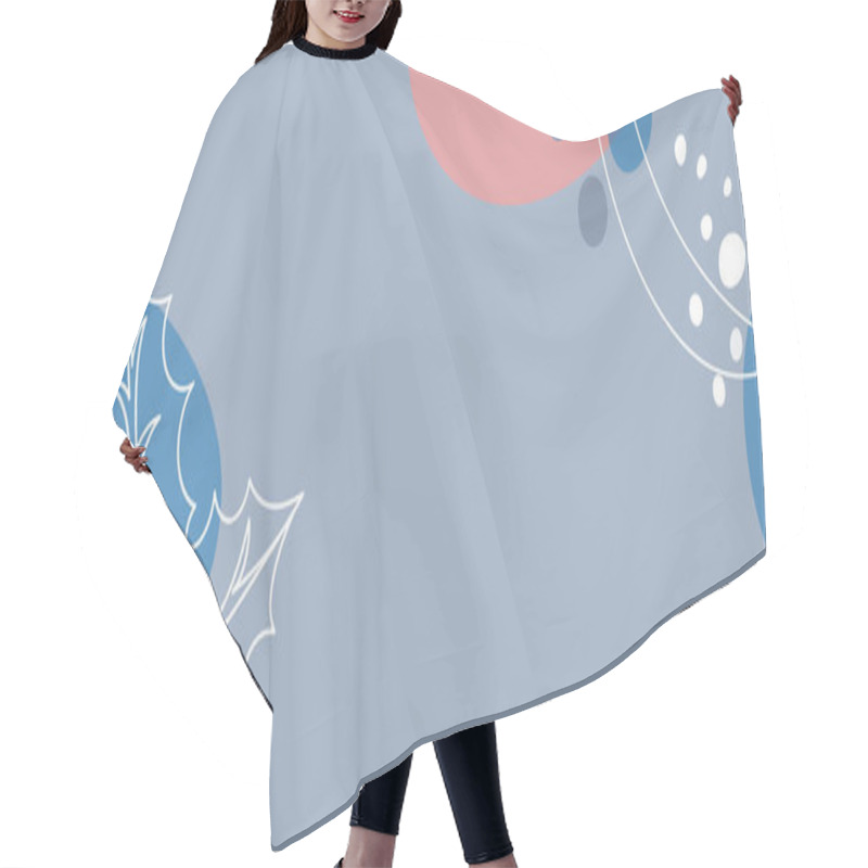 Personality  Banner With Berries In A Linear Style. Hair Cutting Cape