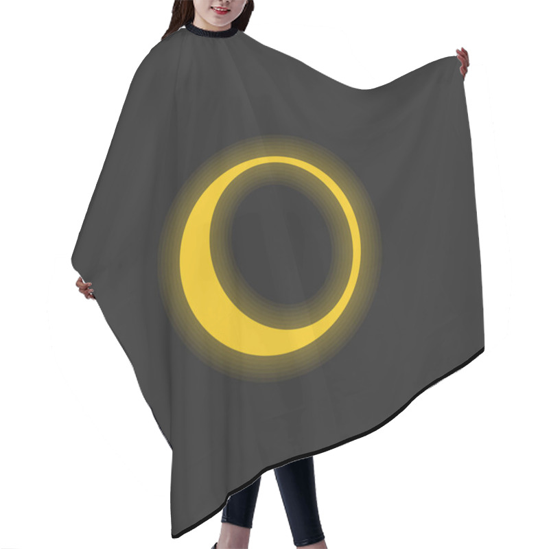 Personality  Ball Outline With Shadow At The Edge Yellow Glowing Neon Icon Hair Cutting Cape