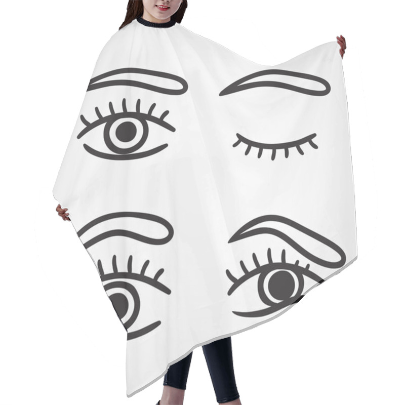 Personality  Eyes Icons Design Hair Cutting Cape