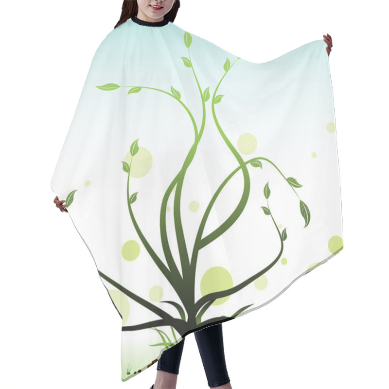 Personality  Green Plant Hair Cutting Cape