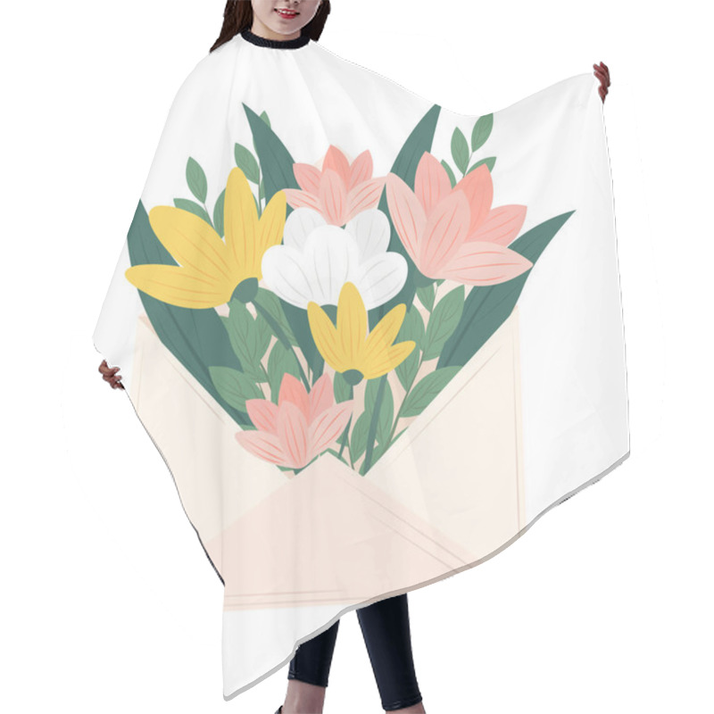 Personality  Envelope With Flowers Hair Cutting Cape