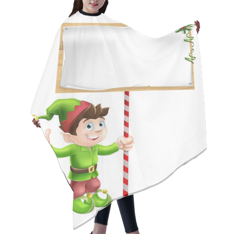 Personality  Christmas Elf With Sign Hair Cutting Cape