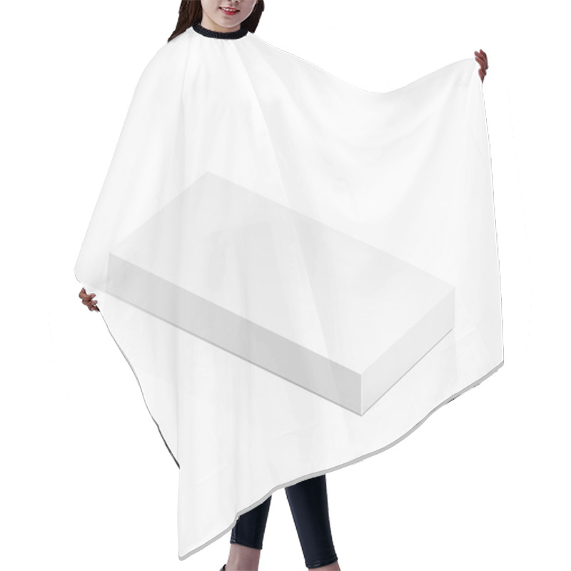 Personality  White Realistic 3D Rectangle Hair Cutting Cape