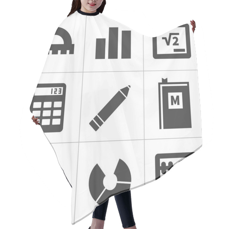 Personality  Monochrome Flat Maths Icons Hair Cutting Cape