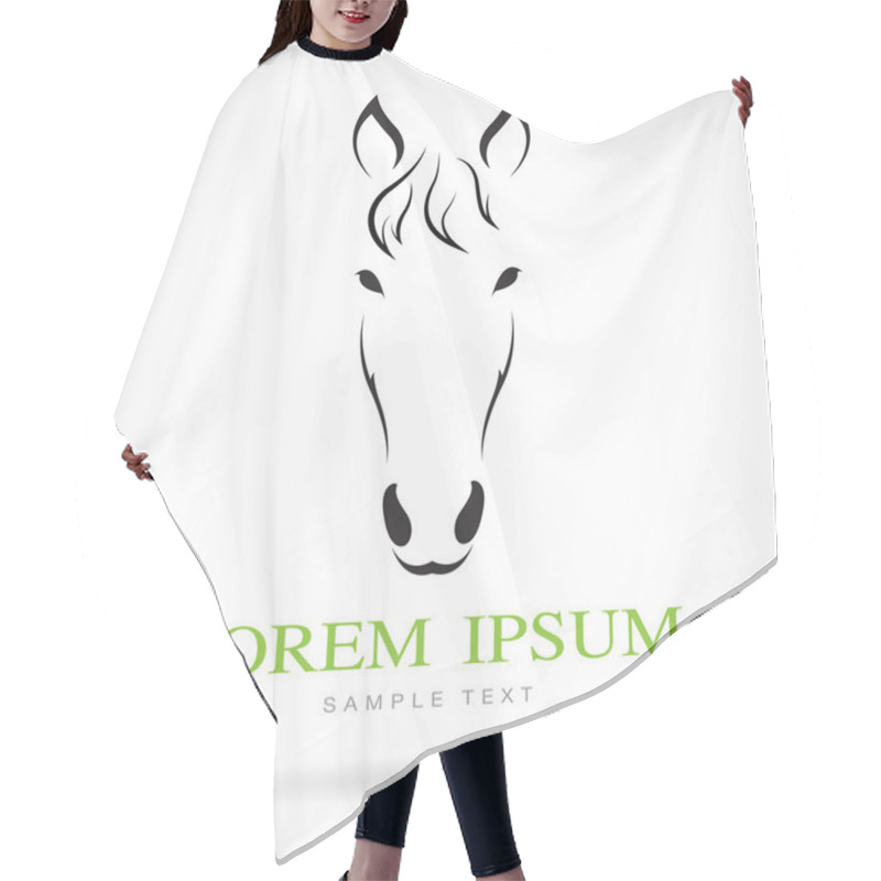 Personality  Vector Image Of An Horse Face Hair Cutting Cape