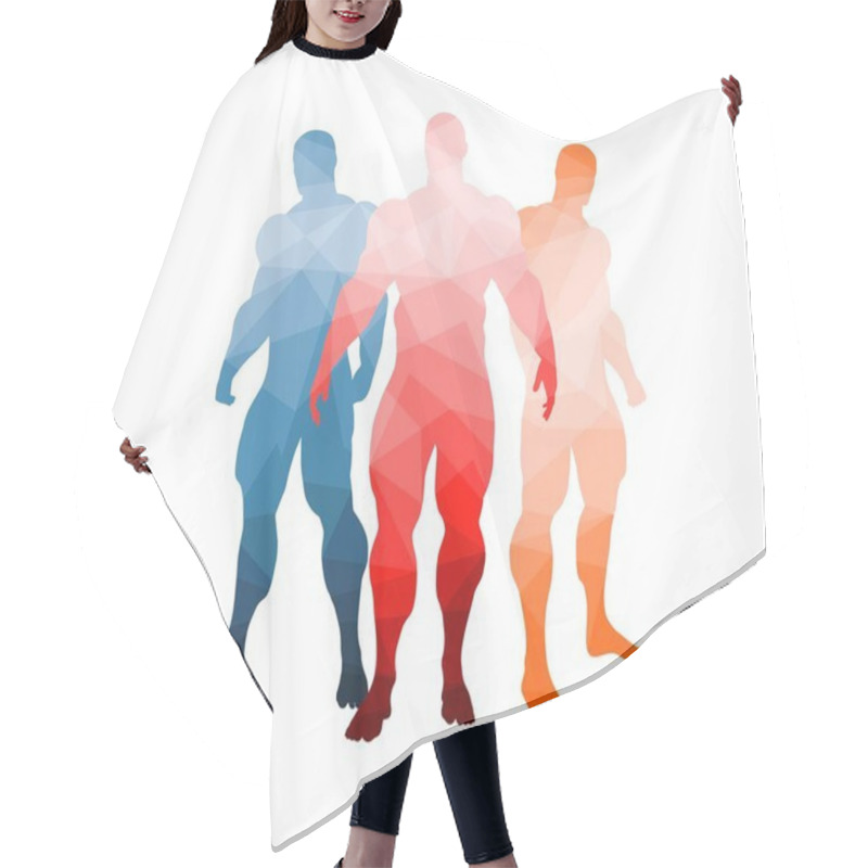 Personality  The Set Of 3 Body Building Silhouette Hair Cutting Cape