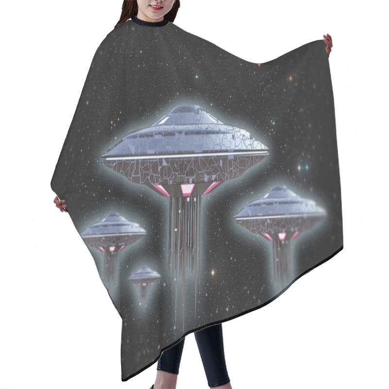 Personality  Ufo Spaceship Hair Cutting Cape