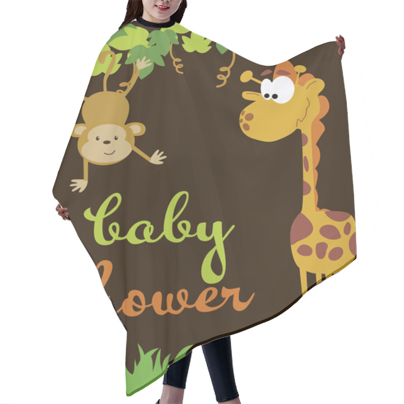 Personality  Baby Shower Card Hair Cutting Cape