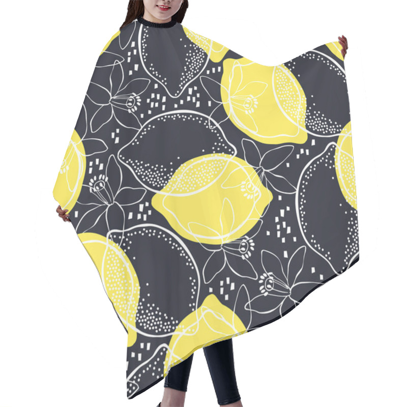 Personality  Lemons And Blossom Seamless  Pattern Hair Cutting Cape