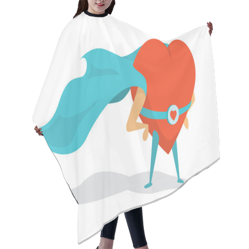 Personality  Super Heart Love Hero Wearing A Cape Hair Cutting Cape